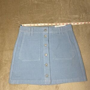 NWT American Eagle Blue Corduroy Super High Rise A Line‎ Skirt Sz 2